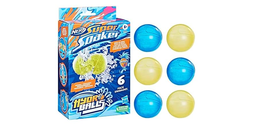 Nerf Super Soaker Hydro Balls - Lot De 6 Balles D'Eau Réutilisables