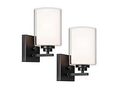 VerRon Set of 2 Wall Sconces, Black