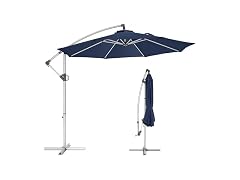 Fangflower 10FT Offset Patio Umbrella, Blue