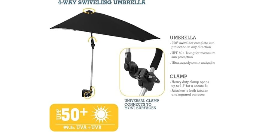Sport-Brella Versa Umbrella – SPF 50+ Sun Protection & Adjustable Shade - Image 4