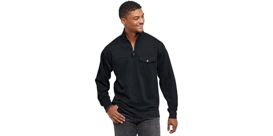 Men's Hanes Originals French Terry Quarter Zip Pullover (Select Sizes/Colors) $8 + Free S&H w/ Amazon Prime