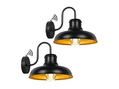 TOBUSA 2-Pack 11.5'' Black & Golden Wall Sconce