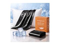 BHZ Black Satin Goose Feather King Pillow