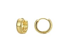 14K Gold Plated Cylindrical Hoop Earring