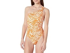 Amazon Essentials Women's One-Piece Swimsuit Rust