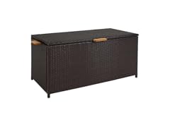 Sunnydaze 75 Gal Wicker Storage Box, Brown