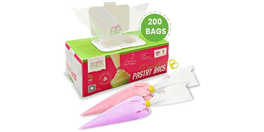 Disposable Piping Bags (12-inch, 200-Pack) for $14.99 at Woot