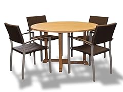48-Inch Table, 4 Silver Armchairs