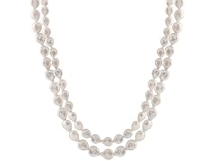 Endless Coin Shaped Pearl Necklace