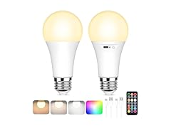 Yochoice Rechargeable Battery Operated Light Bulb, 2PK