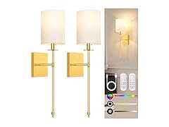 Bosceos Gold Wall Sconce 2-Pack White Shade