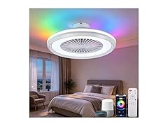 White Low Profile Ceiling Fan 24" RGB