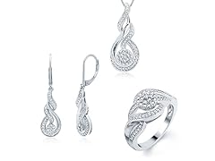 White Diamond 3pc Set, 0.1ct