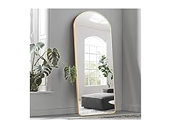 KIAYACI Arched Full Length Mirror Floor Mirror Gold 65 x 22"
