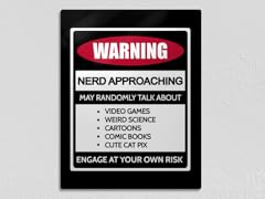 Warning Nerd Approaching 11" x 14" Metal Poster
