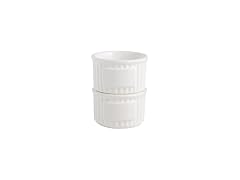 Mud Pie White Ceramic Stripe Personalize Ramekin Set