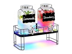 PAROTO 2pk 1-Gal Drink Dispensers w/ LED