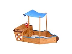 SPOFLYINN Pirate Ship Sandbox with Cover