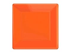AMSCAN Orange Peel Square Paper Plates 7"