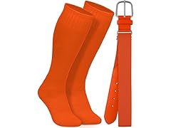 2 Pairs Baseball Socks & Belt Combo Set