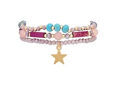 Stretch Beaded Bracelet Stack with Star Charm