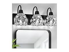 Yochoice 3-Light Bathroom Light Fixture w/Flower Glass