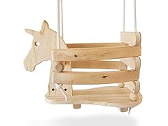 Ecotribe Wooden Unicorn Swing Set for Toddlers