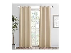 RYB HOME Beige Blackout Curtains 42"x84"