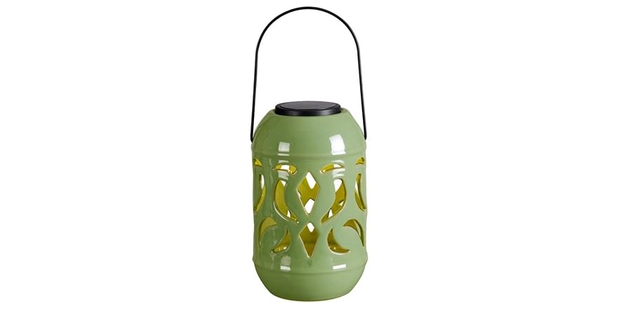 Design Craft Lacey Ceramic Solar Lantern