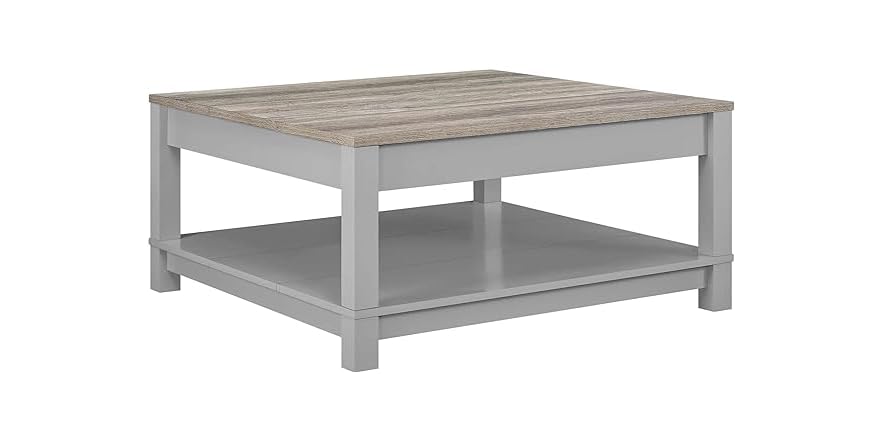 Ameriwood Carver Coffee Table – Stylish Gray Finish for Modern Spaces - Image 5
