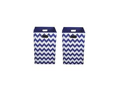 2-Pc Tall Bin Bundle - Blue Chevron