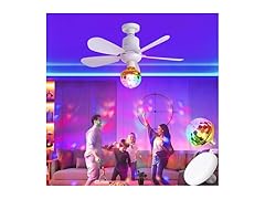 Socket Fan Light w/ Remote, Screw in with Disco Ball