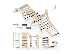 BlueWood 10-IN-1 Pikler Triangle Set Grey