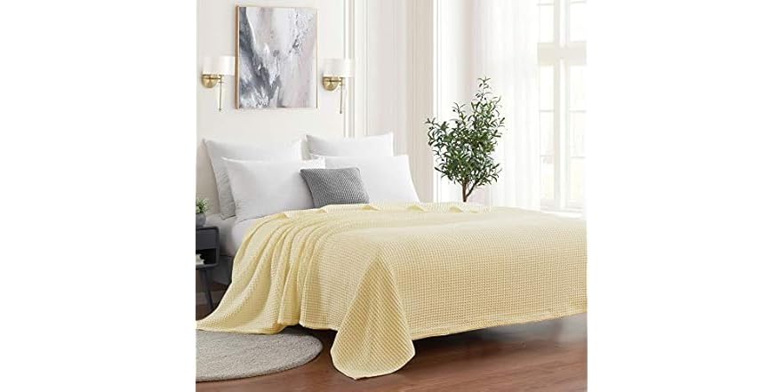Weave Effect 100% Fine Cotton Blanket Luxurious Weave