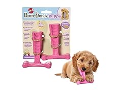 SPOT Bam-Bones Puppy T-Bone Dog Chew Toys, 2PK