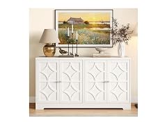 FansaFurn 4 Door Sideboard, White