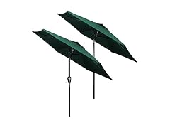 HealSmart 7.5ft Patio Umbrella, Green, 2 Pack