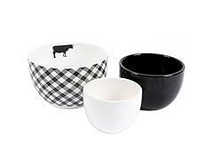 Black Ceramic Nested Bowls - Set of 3