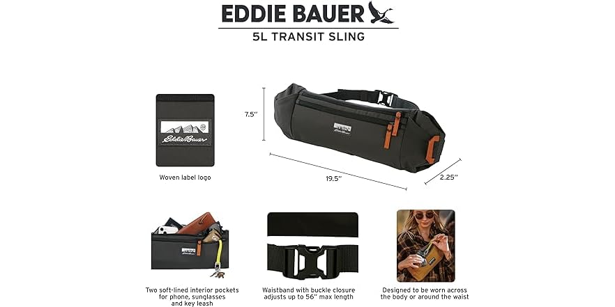 y2k eddie bauer black crossbody sling bag • in good