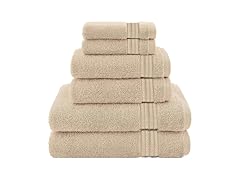 Textilia Set of 6 Bath Towel Set  Beige