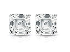 14K White Gold 2.0 cttw Asscher-Cut Stud