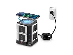 bestek USB C Power Strip with Wireless Charger
