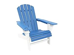 Sunnydaze All-Weather Blue/White Adirondack Chair