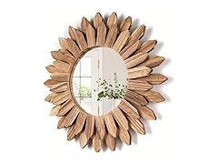 Flower-Shaped Wooden Frame Wall Mirror