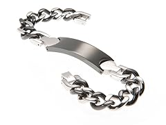 Blackjack Jewelry Black S.Steel Cuban Link ID Bracelet