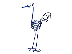 21" Filigree Bird Statue - Blue