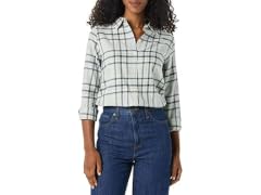 Amazon Essentials Women (XL) Shirt Black Grey Plai
