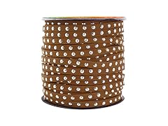 Mandala Crafts Brown Silver Tone Rivet Studded Faux Suede Cord