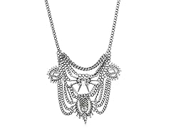 Clear Crystal Chain Bib Necklace