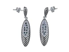 0.25 CT Green Diamond Earrings Silver
